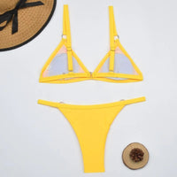 Dames triangel bikini met strikdetails – zomers & minimalistisch – Elvaré
