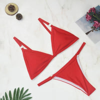 Dames triangel bikini met strikdetails – zomers & minimalistisch – Elvaré
