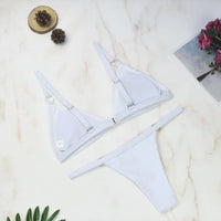 Dames triangel bikini met strikdetails – zomers & minimalistisch – Elvaré
