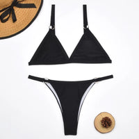 Dames triangel bikini met strikdetails – zomers & minimalistisch – Elvaré