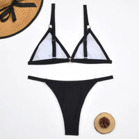 Dames triangel bikini met strikdetails – zomers & minimalistisch – Elvaré