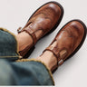Brogue Dames Mary Janes Met T-Bandje En Blokhak