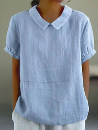 Blouse met Peter Pan Kraag en Relaxte Pasvorm – Speels & Verzorgd – Capucelle