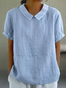 Blouse met Peter Pan Kraag en Relaxte Pasvorm – Speels & Verzorgd – Capucelle