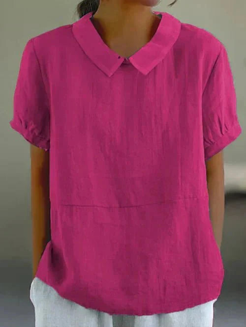 Blouse met Peter Pan Kraag en Relaxte Pasvorm – Speels & Verzorgd – Capucelle