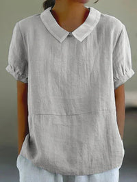Blouse met Peter Pan Kraag en Relaxte Pasvorm – Speels & Verzorgd – Capucelle