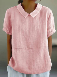 Blouse met Peter Pan Kraag en Relaxte Pasvorm – Speels & Verzorgd – Capucelle