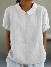 Blouse met Peter Pan Kraag en Relaxte Pasvorm – Speels & Verzorgd – Capucelle