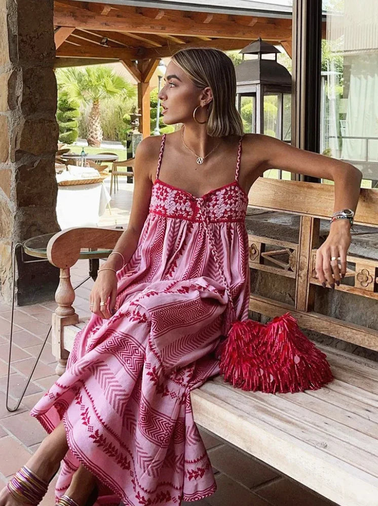 Sierlijke Maxi Zomerjurk met A-lijn Pasvorm – Elegant & Vrouwelijk – Capucine