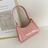 Compacte Retro Dames Schoudertas met Krokodillenprint