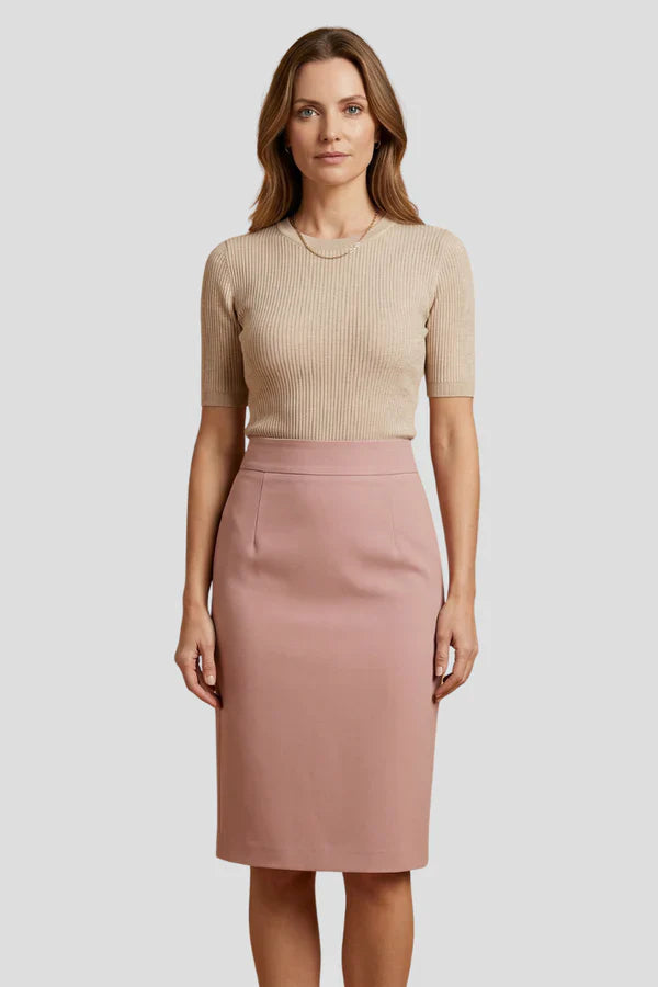 Dames Midi Rok met Hoge Taille en Tijdloze Pasvorm – Elegant & Veelzijdig – Coravelle