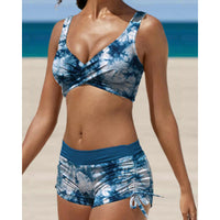 Blauwe corrigerende bikini dames met comfortabele pasvorm