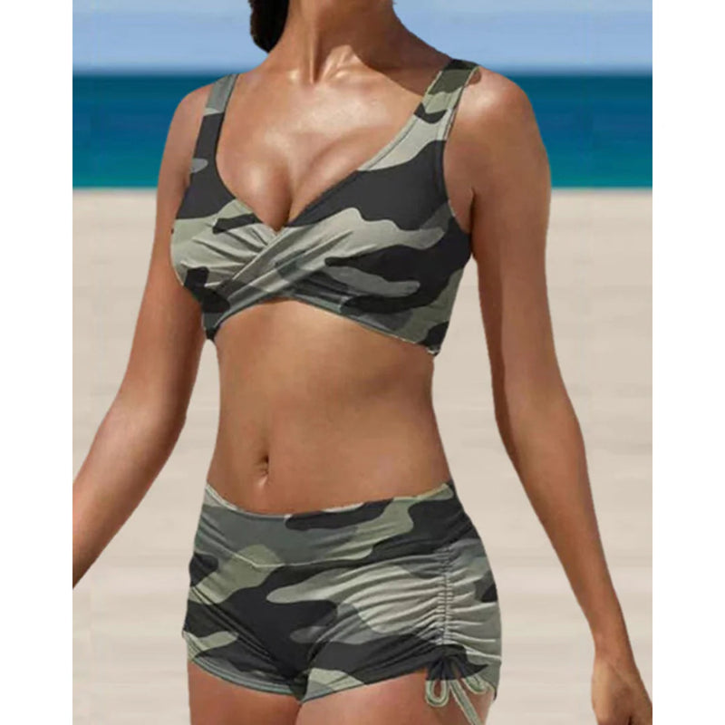 Corrigerende dames bikini met camouflageprint