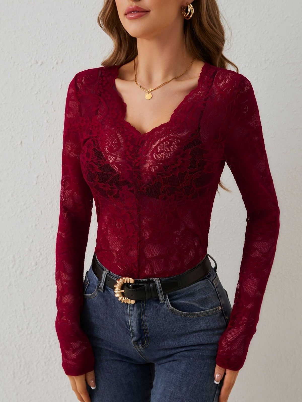 Dames Kanten Top met Elegante Pasvorm – Verfijnd & Tijdloos – Alize