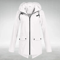 Witte dames parka met trekkoord in de capuchon