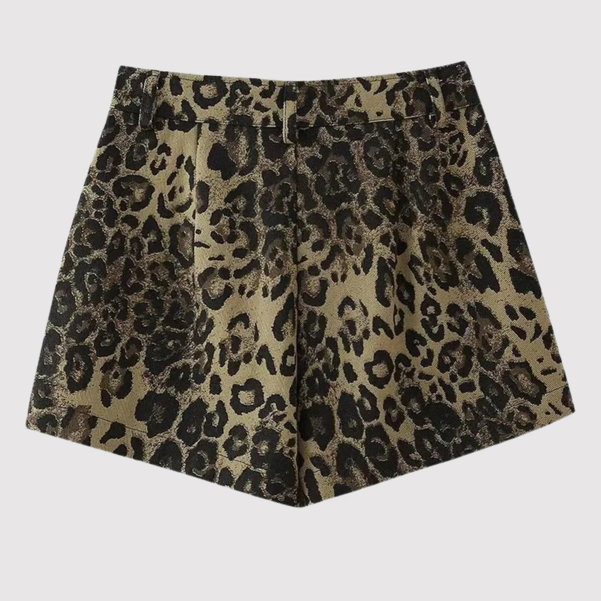 Korte broek dames met luipaardprint, achteraanzicht