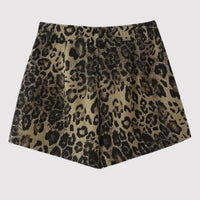 Korte broek dames met luipaardprint, achteraanzicht