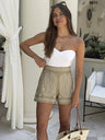 Linnen Shorts in Boho-stijl met Bloemenborduursel – Luchtig & Vrouwelijk – Domitille