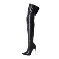 Overknee Laarzen met Gouden Blokhak en Vegan Leer – Glamoureus & Comfortabel – Donna