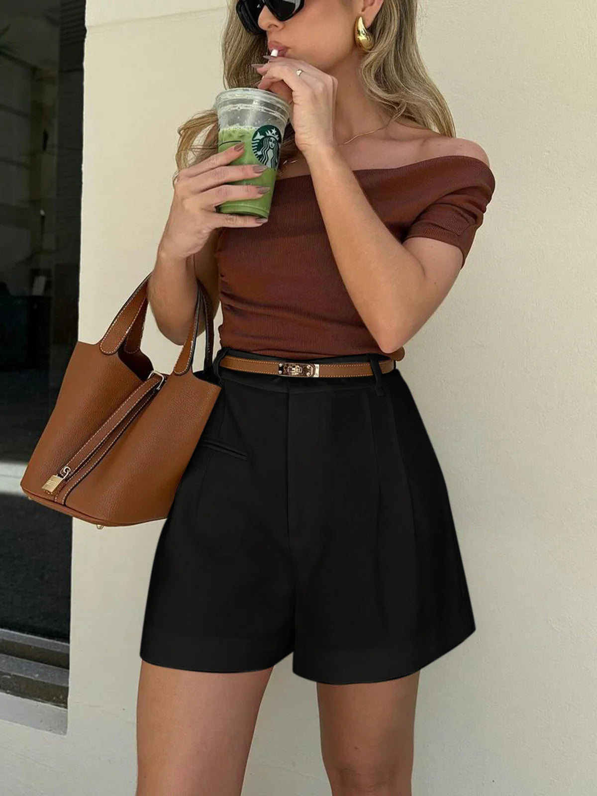 Korte Broek met Hoge Taille en Regular Fit – Luchtig & Veelzijdig – Doutzen