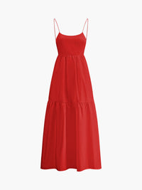 Maxi Jurk met Spaghetti Bandjes en Open Rug – Romantisch & Tijdloos – Éloane