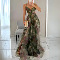 Dames Maxi Jurk met Gelaagde Structuur en Open Rug – Elegant & Verfijnd – Elvaréline