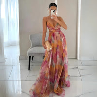 Dames Maxi Jurk met Gelaagde Structuur en Open Rug – Elegant & Verfijnd – Elvaréline