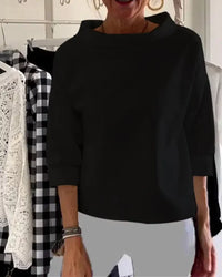 Dames high neck top met aangesloten pasvorm – minimalistisch & elegant – Évaira