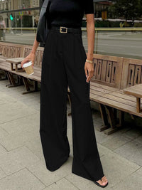 Elegante Wide-Leg Pantalon met Hoge Taille – Vloeiend & Veelzijdig – Eva