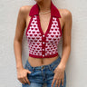Gebreide Cropped Spencer met Hartjesprint – Speels & Schattig – Famke