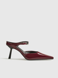 Hoge Slingback Pumps met Spitse Punt en Microfiber Leer – Elegant & Comfortabel – Floor