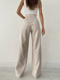 Pantalon met Hoge Taille, Strikceintuur en Wijde Pijpen – Elegant & Comfortabel – Floortje