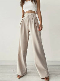 Pantalon met Hoge Taille, Strikceintuur en Wijde Pijpen – Elegant & Comfortabel – Floortje