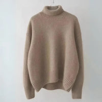 Camel oversized coltrui voor dames met licht pluizig breisel