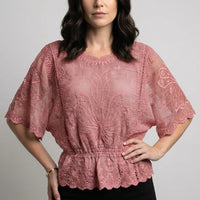 Blouse met Bloemenborduursel en Transparante Klokmouwen – Vrouwelijk & Romantisch – Gaëlle