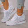 Gebreide Dames Sneakers Met Verhoogde Zool En Veters