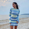 Blauw gestreept