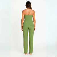 Set met Strapless Top en Rechte Broek – Net & Feestelijk – Guenièvre