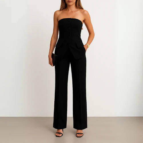 Set met Strapless Top en Rechte Broek – Net & Feestelijk – Guenièvre