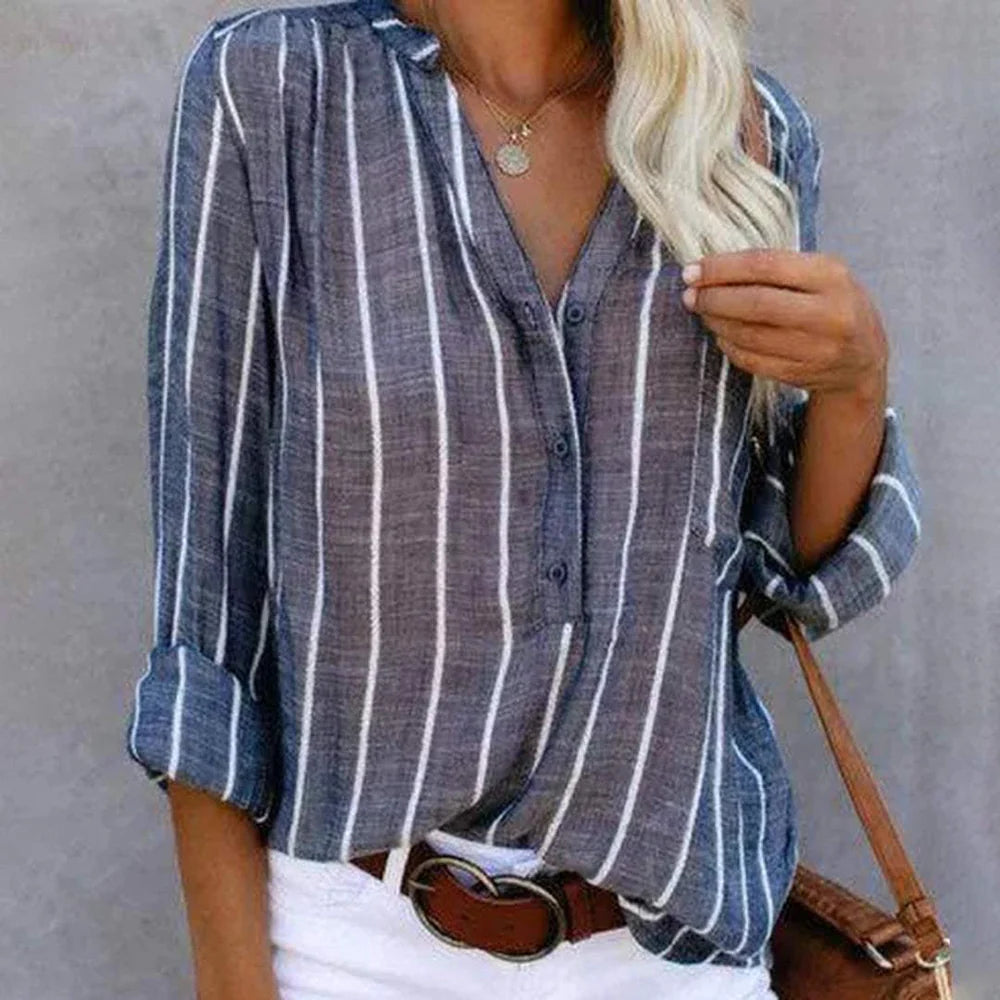 Gestreepte Blouse met Lange Mouwen – Casual Chic & Veelzijdig – Hanne