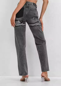 Vintage Ripped Jeans met Patchwork Detail – Edgy & Uniek – Indra