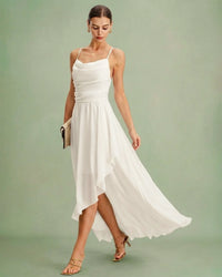 Maxi Slip-Jurk met Gekruiste Rug en Chiffon Look – Elegant & Zomers – Jolien