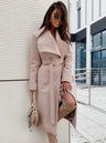 Klassieke Dames Trenchcoat met V-hals en Ceintuur