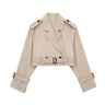 Korte Dames Trenchcoat met Ceintuur en Dubbele Knopenrij