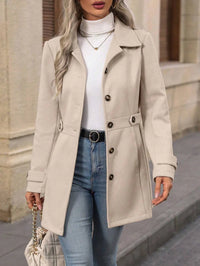 Witte korte trenchcoat dames met taillebandjes met gesp