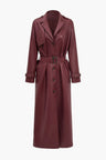 Lange Dames Trenchcoat van Imitatieleer met Ceintuur