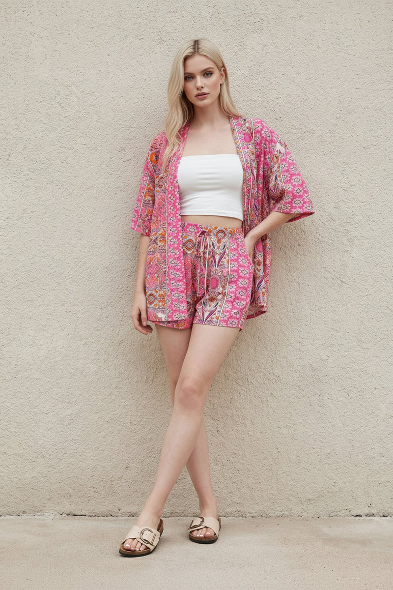 Driedelige Set met Strapless Top, Wijde Broek en Lange Cardigan – Minimalistisch & Veelzijdig – Léandrie