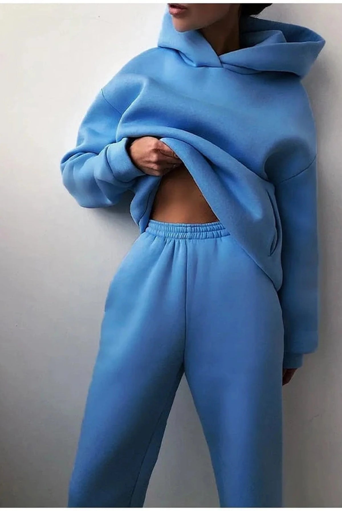 Tweedelige Set met Oversized Hoodie en Wijde Broek – Comfortabel & Casual – Léocadie