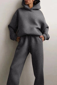 Tweedelige Set met Oversized Hoodie en Wijde Broek – Comfortabel & Casual – Léocadie