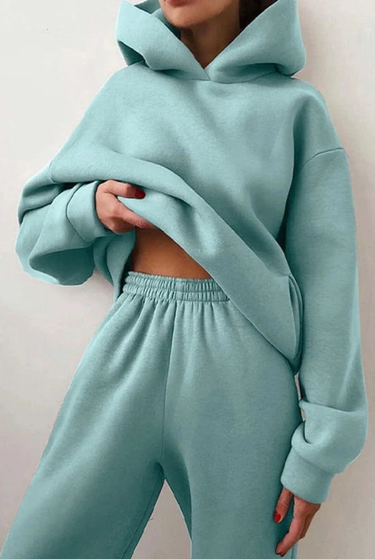Tweedelige Set met Oversized Hoodie en Wijde Broek – Comfortabel & Casual – Léocadie